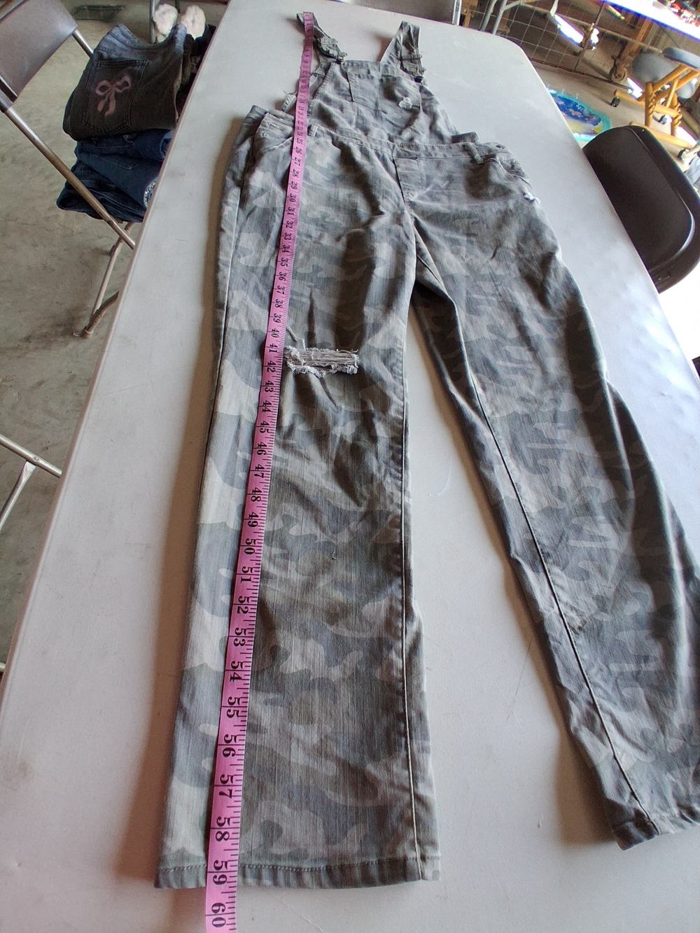 Vanilla Star Women's Green Camo Utility Overalls